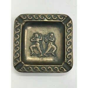 Vintage Ceramic Made In Italy Numbered Ashtray Ancient Greek Dancers B-8